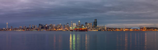 istock Downtown Seattle Skyline With Large Boat in the Foreground 1071593686