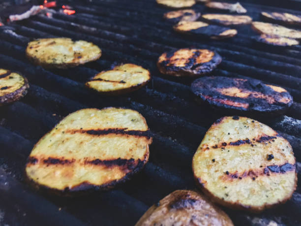 istock Grilled Potato Chip Slices with Spices and Herbs 1071608552