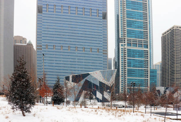 istock Christmas in Chicago. Modern architecture and cityscape background. 1071612662