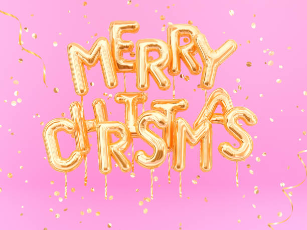 istock Merry Christmas gold text on pink girly background 1071623110