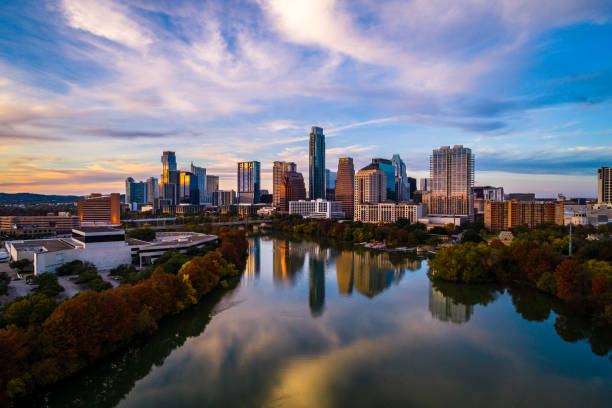 istock Austin Texas mirrored reflections off Lady Bird Lake 1071629356