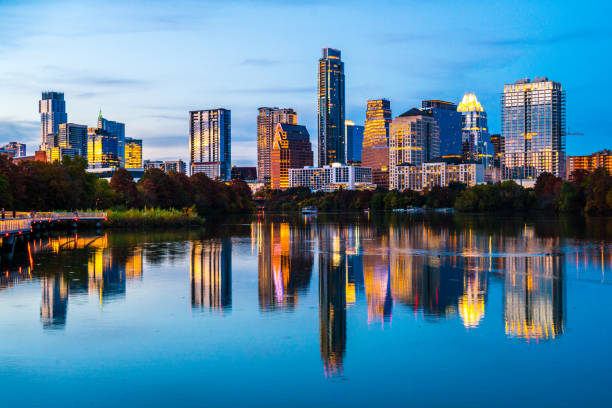 istock Austin Texas gorgeous glowing city on the water 1071629426