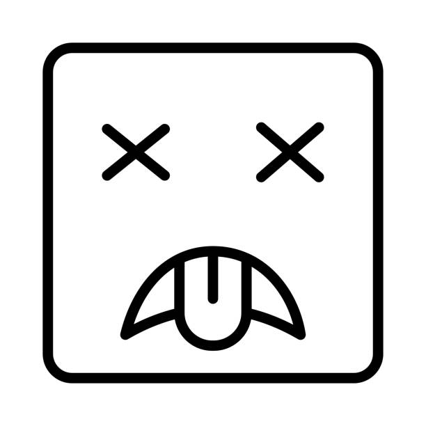 emoji 히 현기증 얼굴 - cross eyed symbol sign humor stock illustrations