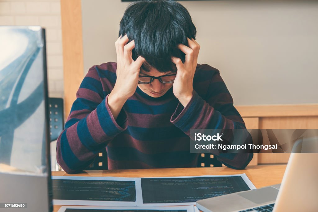 Professional Programmer Working And Stress In Programming Website A ...