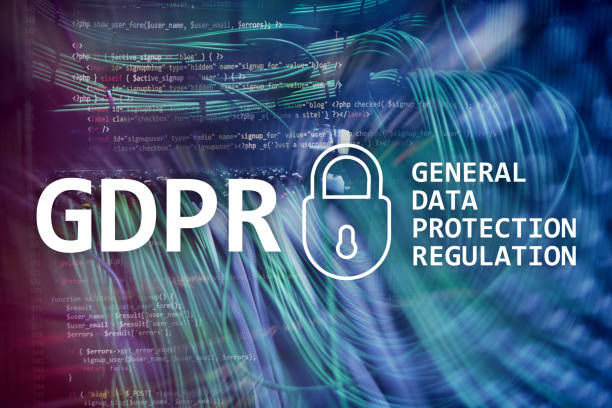 istock GDPR, General data protection regulation compliance. Server room background. 1071658908