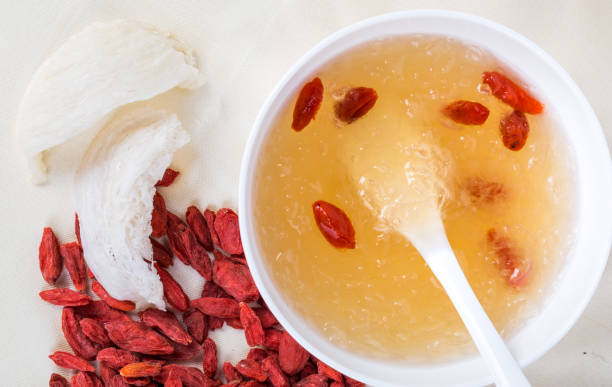 Edible bird's nest and goji, jujube. Bird's nest soup, traditional Chinese food Traditional Chinese health food, bird's nest soup birds nest photos stock pictures, royalty-free photos & images