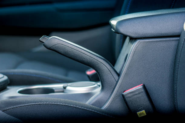 istock car interior with handbrake 1071663562