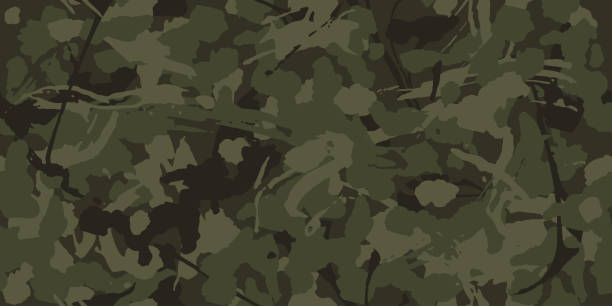 urban camouflage, moderne mode-design. camo militärischen schutz. armee uniform. grunge-muster. grün und brawn schatten farbe, mode, stoff. vektor nahtlose textur. - tarnung stock-grafiken, -clipart, -cartoons und -symbole