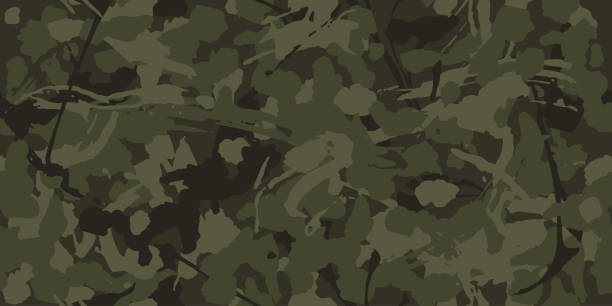 ilustrações de stock, clip art, desenhos animados e ícones de urban camouflage, modern fashion design. camo military protective. army uniform. grunge pattern. green and brawn shade color, fashionable, fabric. vector seamless texture. - army