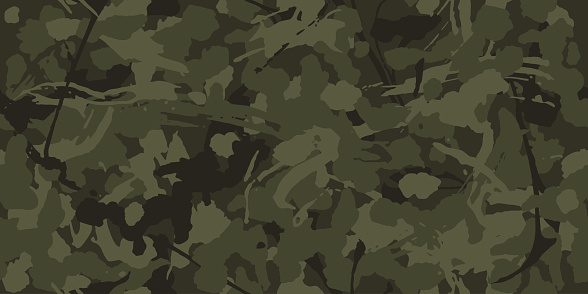 Urban camouflage, modern fashion design. Camo military protective. Army uniform. Grunge pattern. Green and brawn shade color, fashionable, fabric. Vector seamless texture.