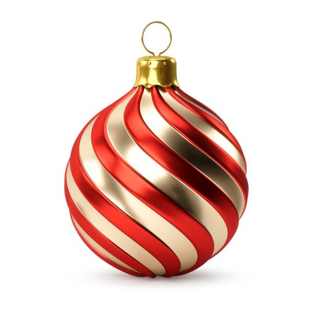 istock 3D rendering Golden Red Christmas Ball on a white background 1071672148
