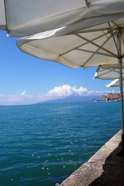 Umbrellas by the sea