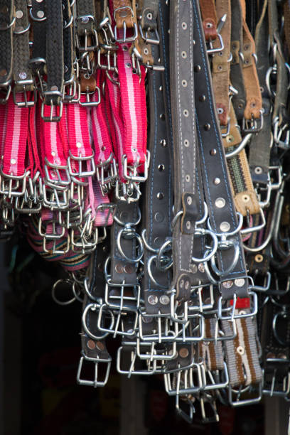 istock Set of different colored belts with buckles 1071678858