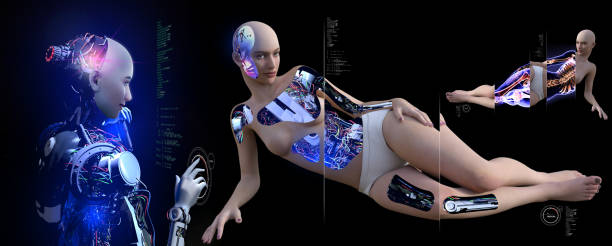 istock Creating Pretty Woman Cyborg 1071681828
