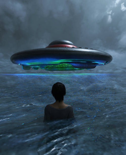 istock Woman sighting a UFO 1071691230