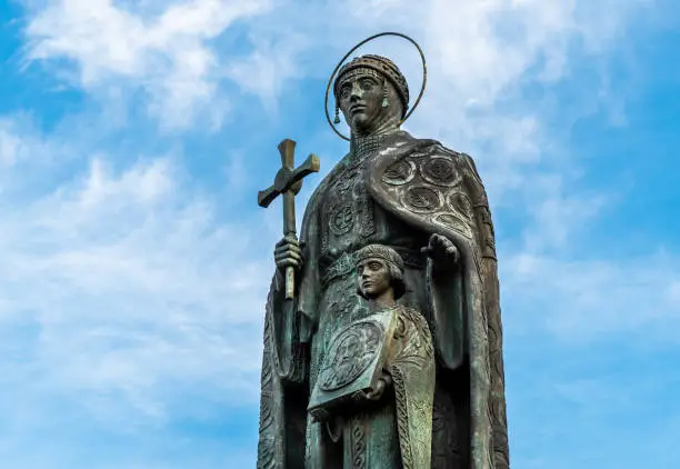 Photo of Monument to Princess Olga with her son Prince Vladimir Svyatoslavich.