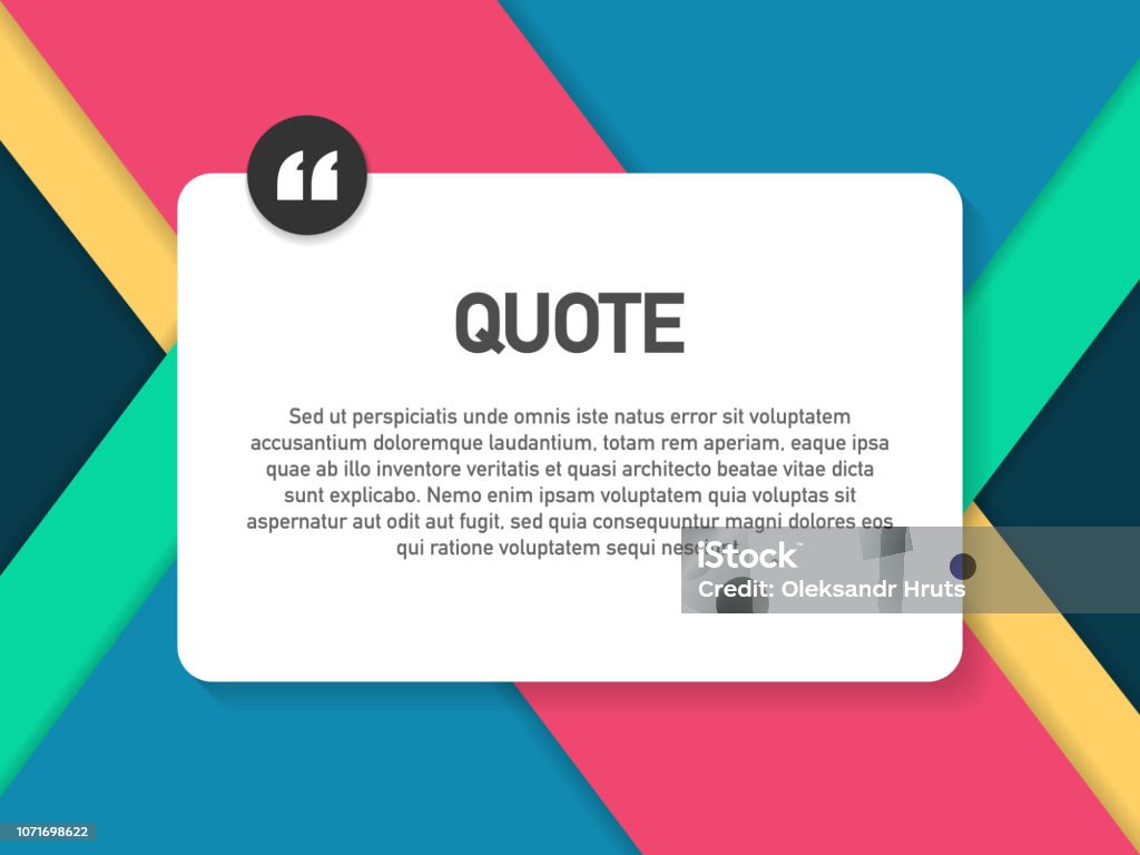 Modern Quote Graphics Quote Background Vector Creative Modern Material Design Quote Template ...
