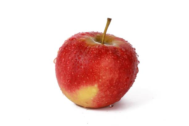 istock Fresh red natural apple with water drops isolated on white - Fresh raw organic fruit 1071703802