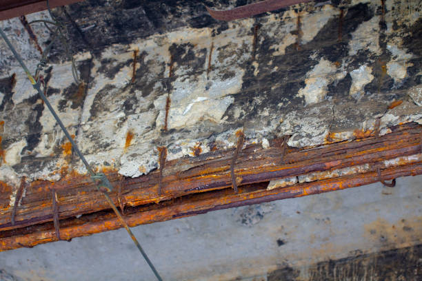 istock Damaged bridge support close - up transportatin concrete 1071710158