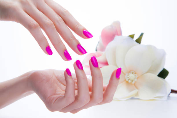 istock a woman's nail, designed with nail art 1071716812