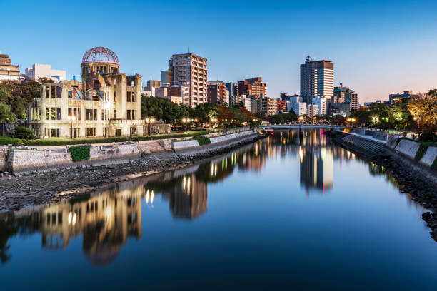 istock Hiroshima Cityscape Atomic Bomb Dome at Twilight Japan 1071721522