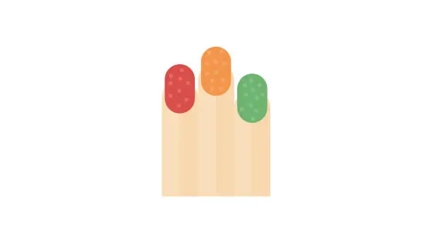 Vector illustration of Colored nail fingers icon
