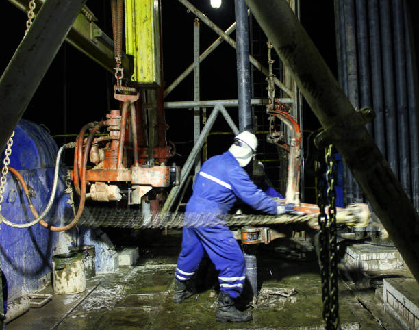 istock Drilling on the geothermal well platform and Equipments on a cloudy day 1071741516