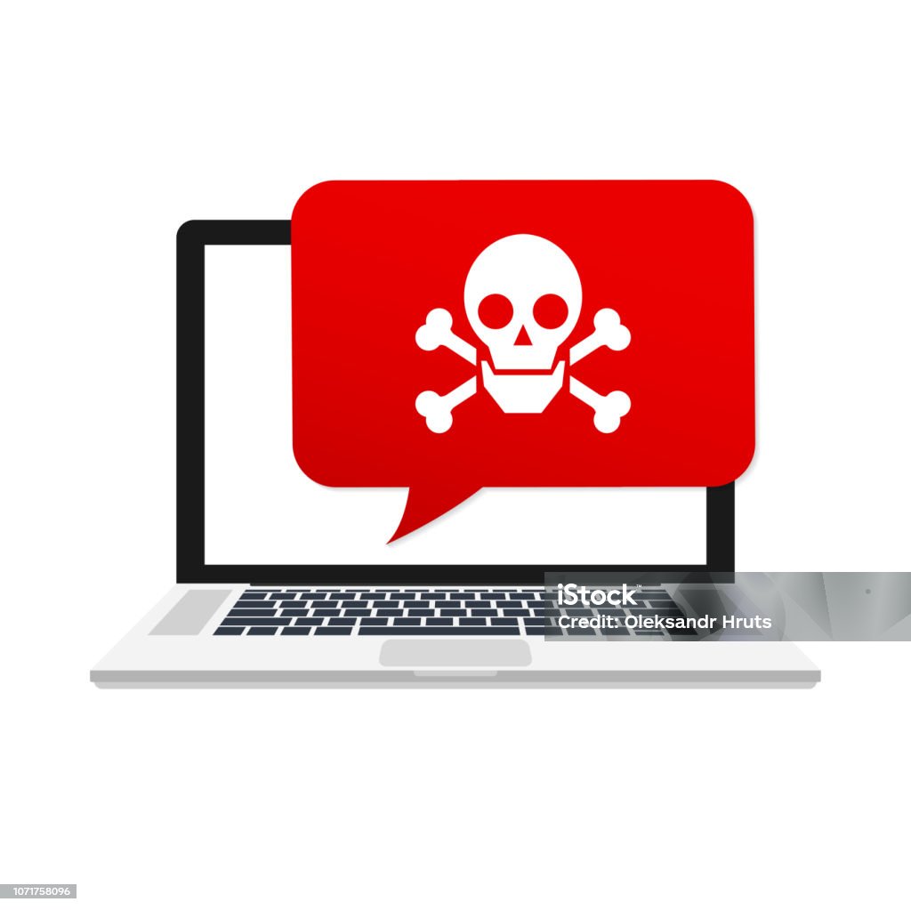Fake Computer Alert Alert Notification On Laptop Computer Vector Malware Concept Spam Data ...