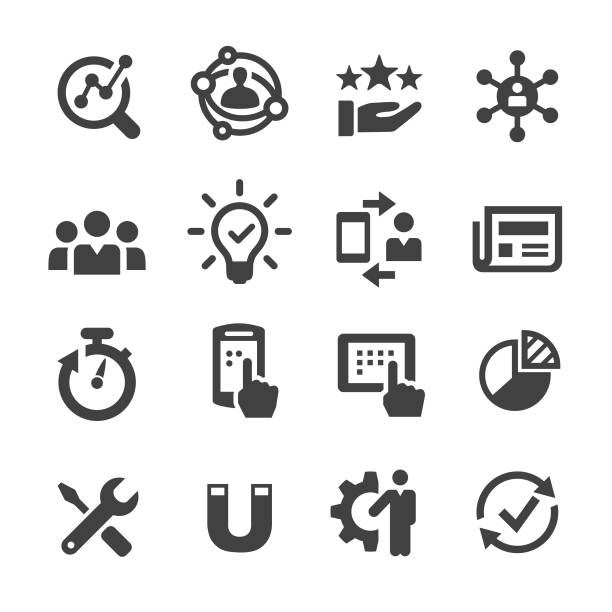 ilustraciones, imágenes clip art, dibujos animados e iconos de stock de icono de la experiencia de usuario - serie acme - control