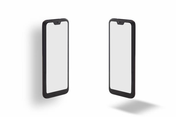 istock Blank smart phone screen with shadow isolated on white background 1071765904