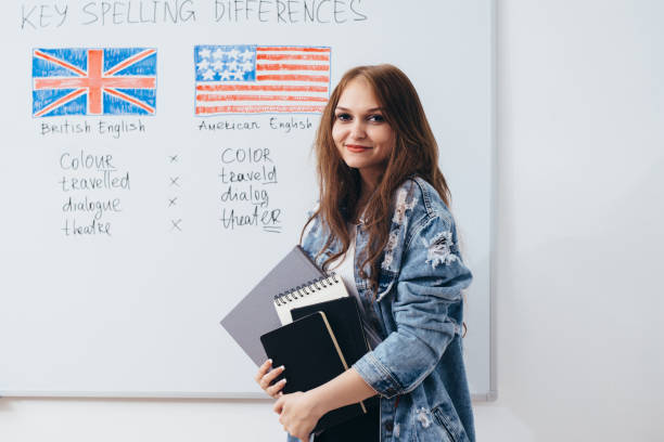 istock Female student looking at camera. English language school. 1071771818