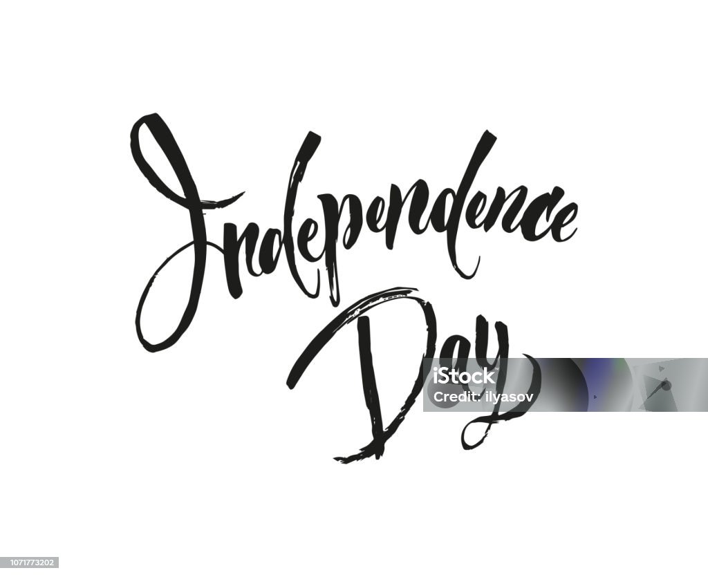 Independence Plus Lettering Independence Day Handdrawn Lettering Stock Illustration - Download ...