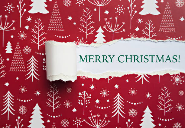 Merry Christmas Merry Christmas written under torn paper. discover card stock pictures, royalty-free photos & images