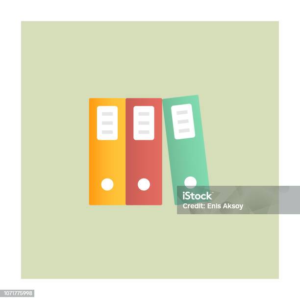 Folders Icon Stock Illustration - Download Image Now - Organization, Record - Analog Audio, Icon Symbol