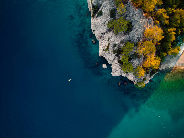 istock Mediterranean island seashore. Aerial view 1071778508