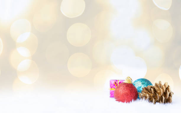 istock Vintage Bauble Christmas celebration on wood table top view background concept for clock countdown decoration on empty rustic desk with snow, Merry Christmas and Happy new year mockup product card 1071781010