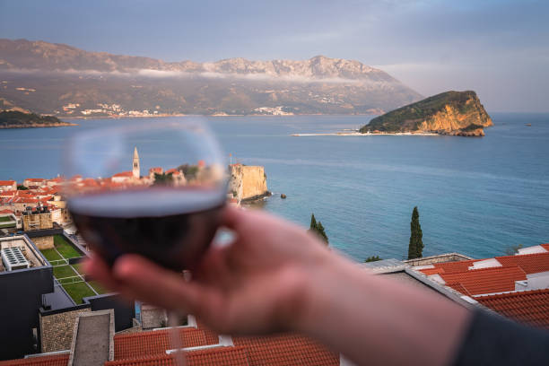 istock Woman holding glass with red wine 1071785784
