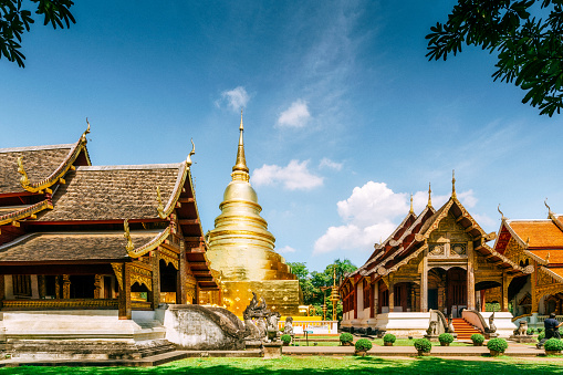 Buddhist temple of Wat Phra Sing, in Chiang Mai, Thailand.