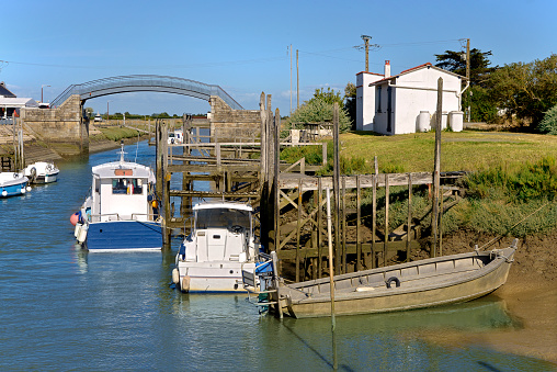 Oyster port of Les Moutiers en Retz a commune in the Loire-Atlantique department in western France