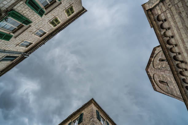 Historical residential buildings in the Kotor Old Town, Montenegro