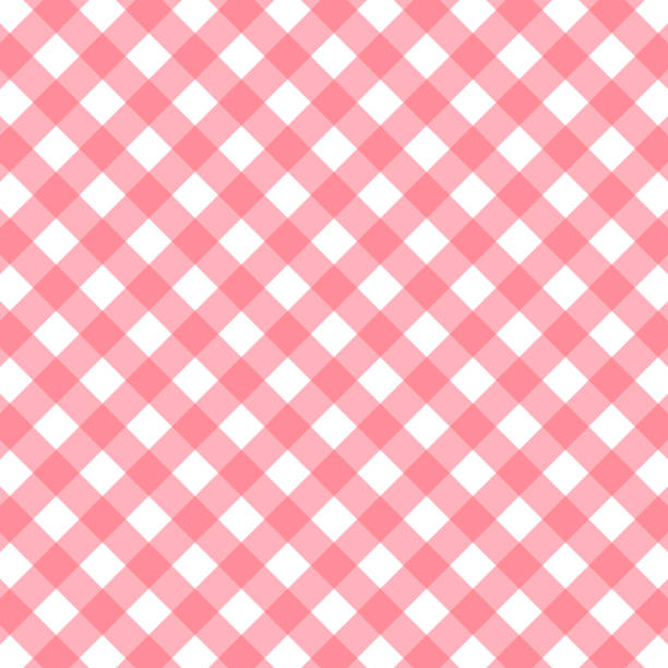 pink and white gingham background. vector illustration pink and white gingham background. vector stock illustration cooking borders stock illustrations