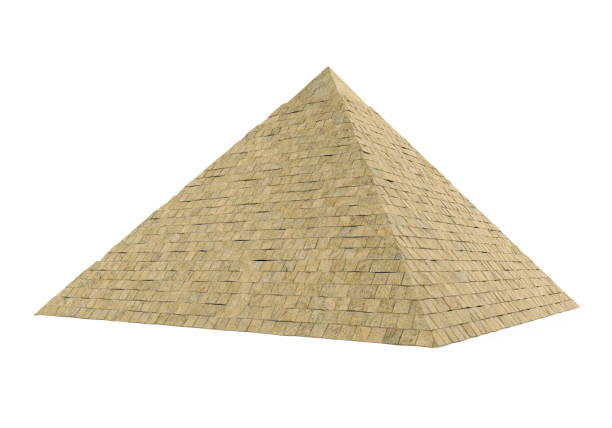 Egyptian Pyramid Isolated Egyptian Pyramid isolated on white background. 3D render cairo africa egypt built structure stock pictures, royalty-free photos & images