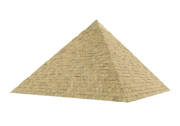 Egyptian Pyramid isolated on white background. 3D render