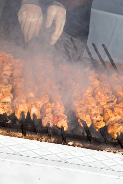 istock Chicken shashlyk being grilled 1071791910