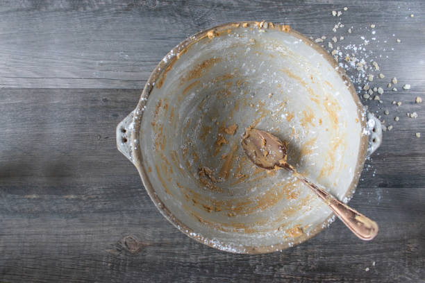 istock Empty mixing bowl with peanut butter remnants 1071794954