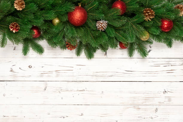 istock Christmas decoration on wooden background.  Flat lay. 1071798678