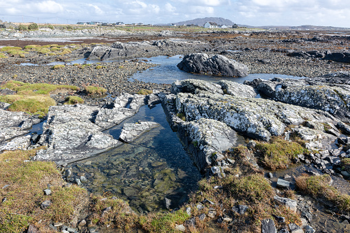 Rocks at low tide near Callow, Balleyconneely Bay, County Galway, Ireland