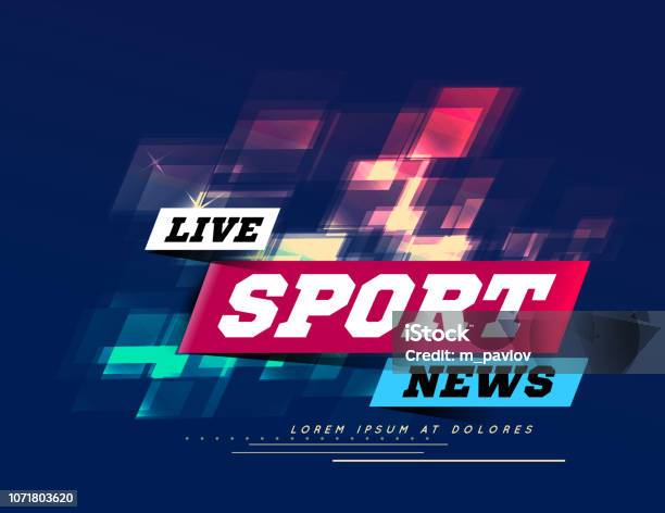 Vetores de Ao Vivo Sport News Pode Ser Usado Como Projeto Para O Telejornal Mídia Internet Página Inicial Vector e mais imagens de Esporte