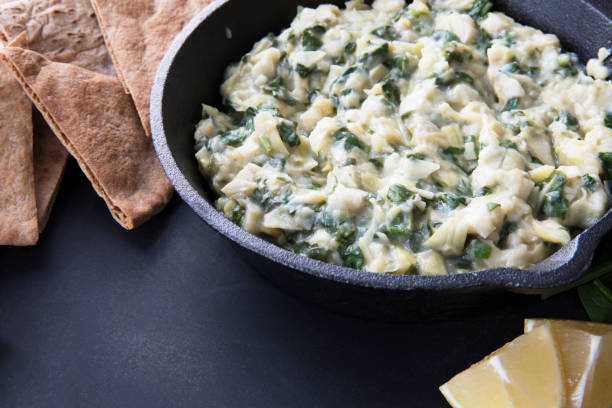 istock Pan of Spinach Artichoke Dip 1071805552