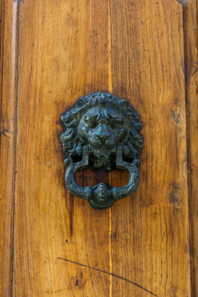 istock Old Clapper on Wooden Old Door. Copy Space 1071813198